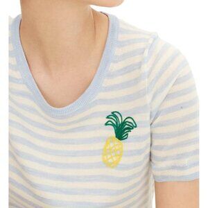 J.Crew Tippi Pineapple Stripe Merino Wool Short-Sleeve Sweater